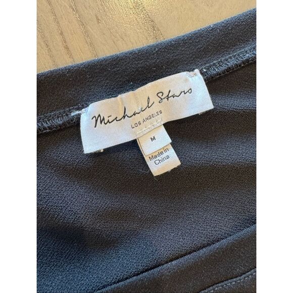 Michael Stars Black Jumpsuit M Luxe Jersey Off Shoulder Elastic Waist Romper - Picture 6 of 7